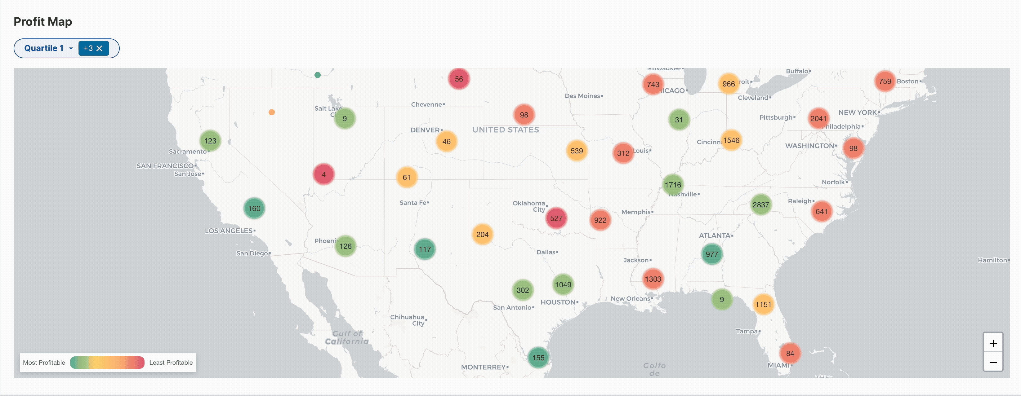 Profit map — cost-to-serve by store